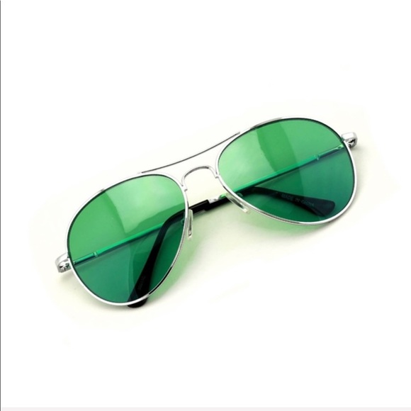 new 57mm Metal Frame Aviator Sunglasses ☻ Green - Picture 6 of 7